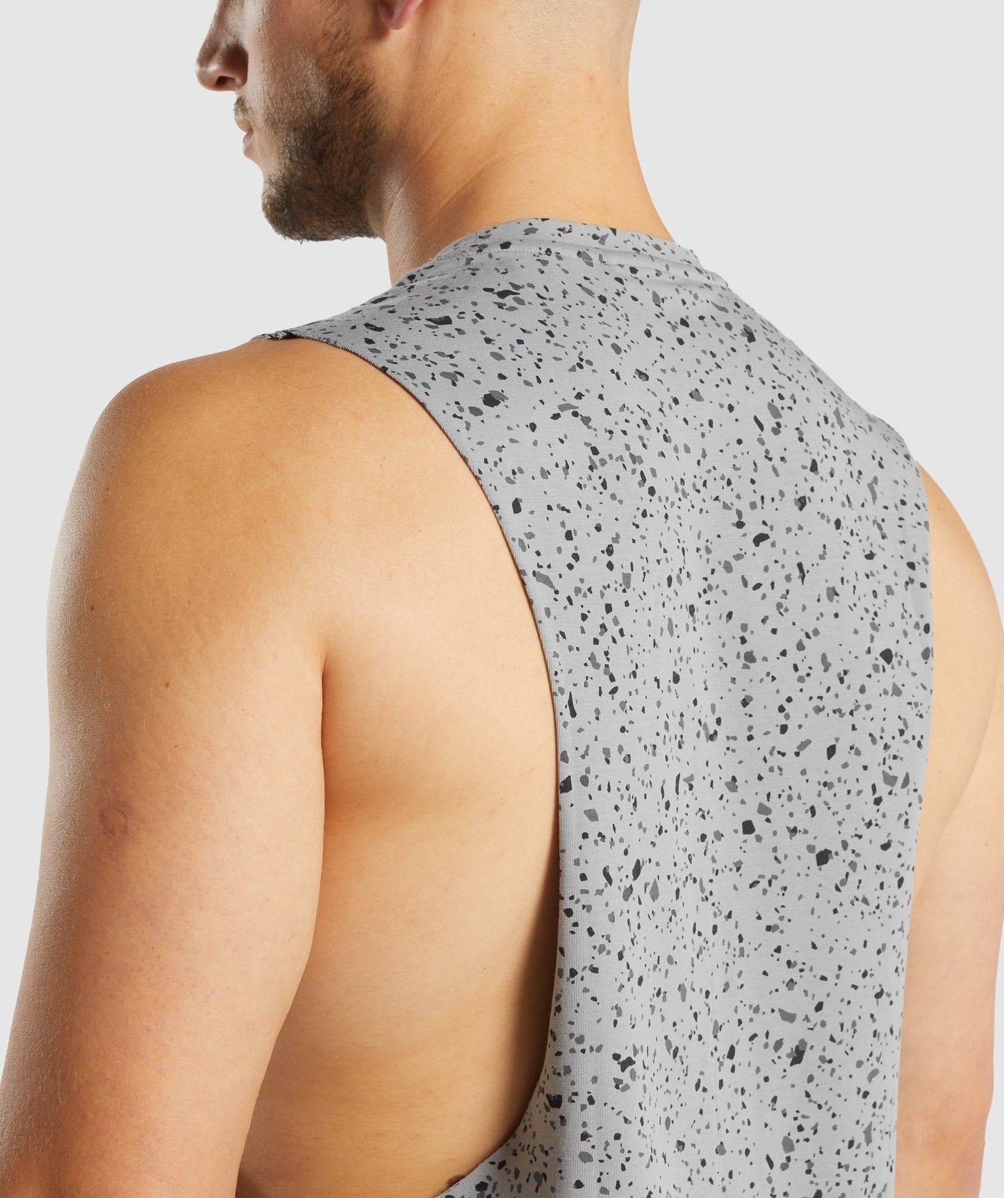 Gymshark Micro Print Drop Arm Tank - Grey