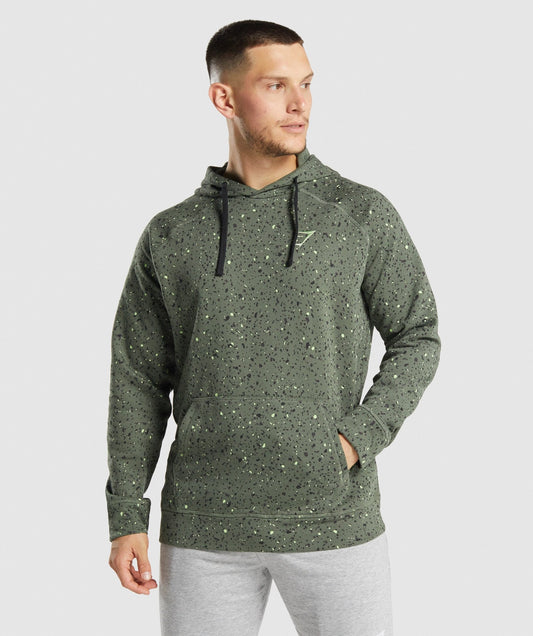 Gymshark Micro Print Hoodie - Green