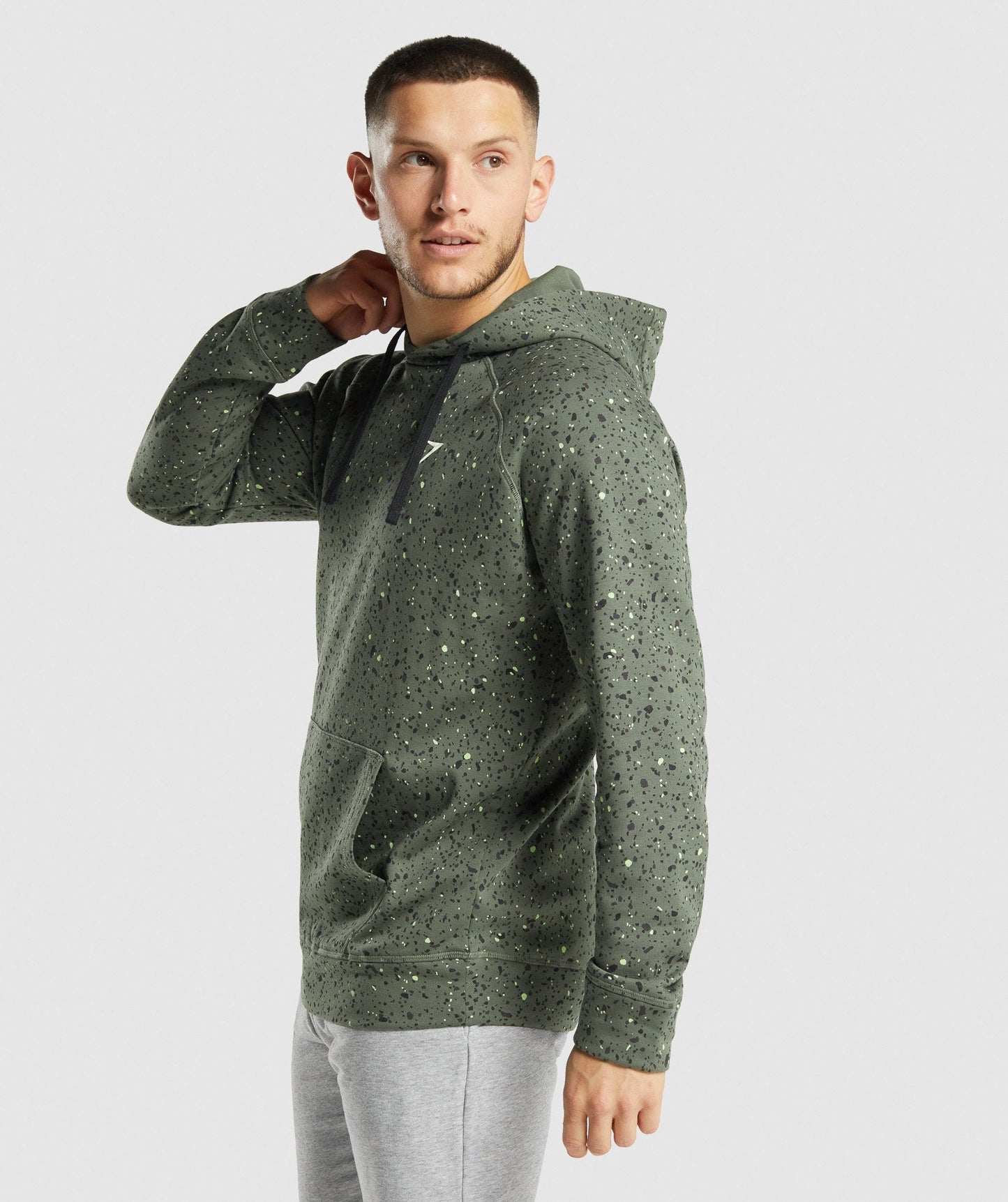 Gymshark Micro Print Hoodie - Green