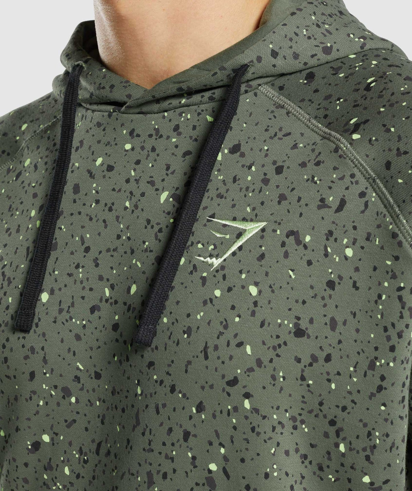 Gymshark Micro Print Hoodie - Green