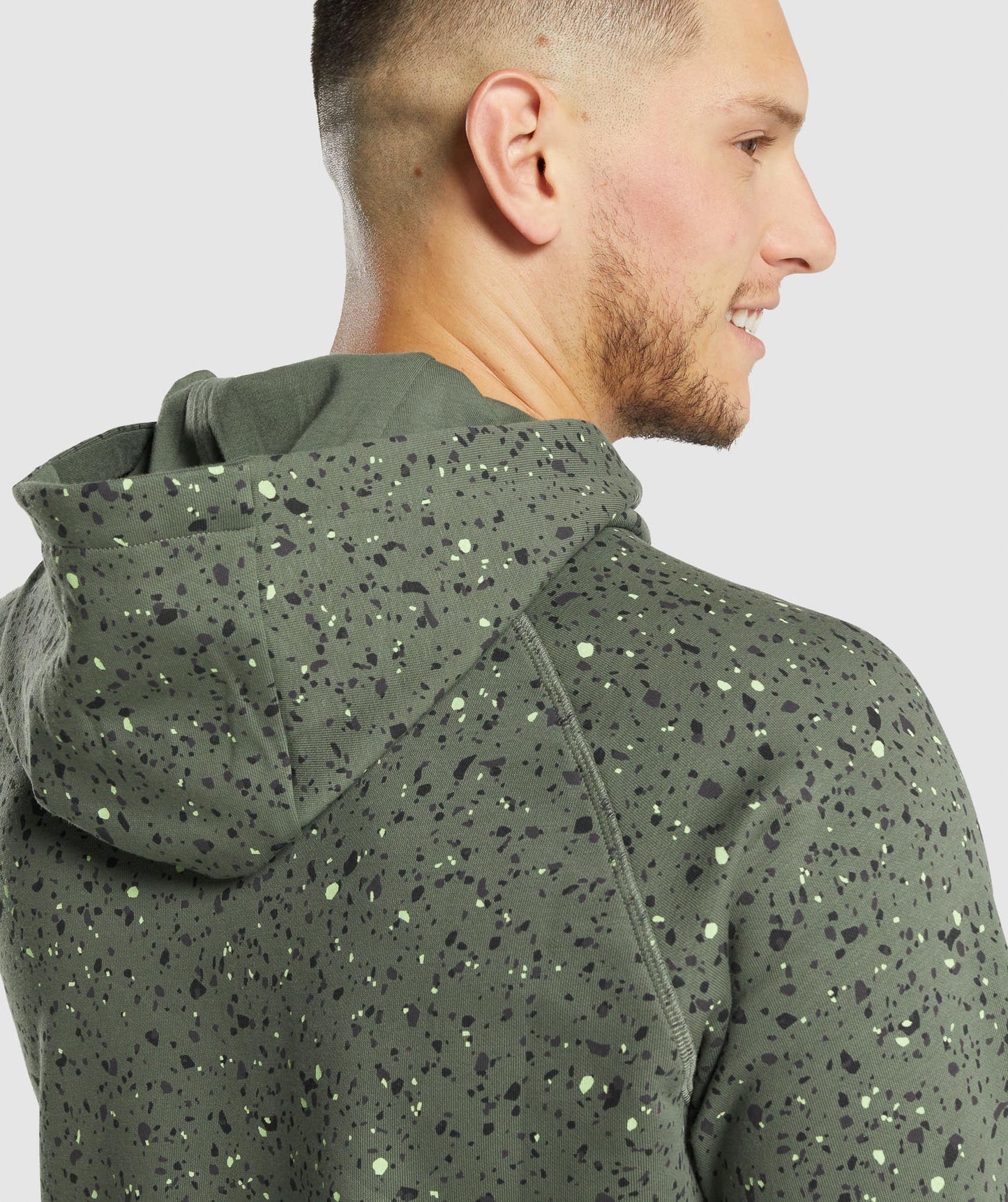 Gymshark Micro Print Hoodie - Green