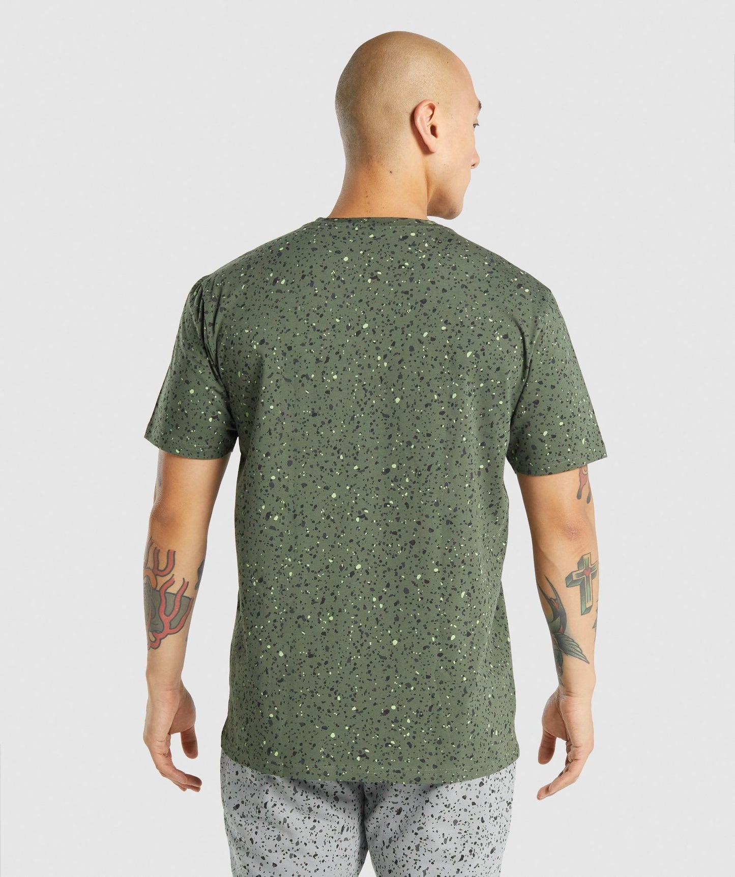 Gymshark Micro Print T-Shirt - Green Print