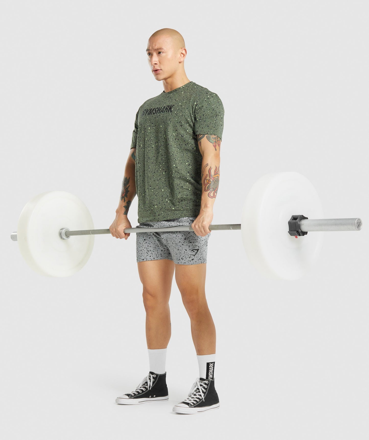 Gymshark Micro Print T-Shirt - Green Print