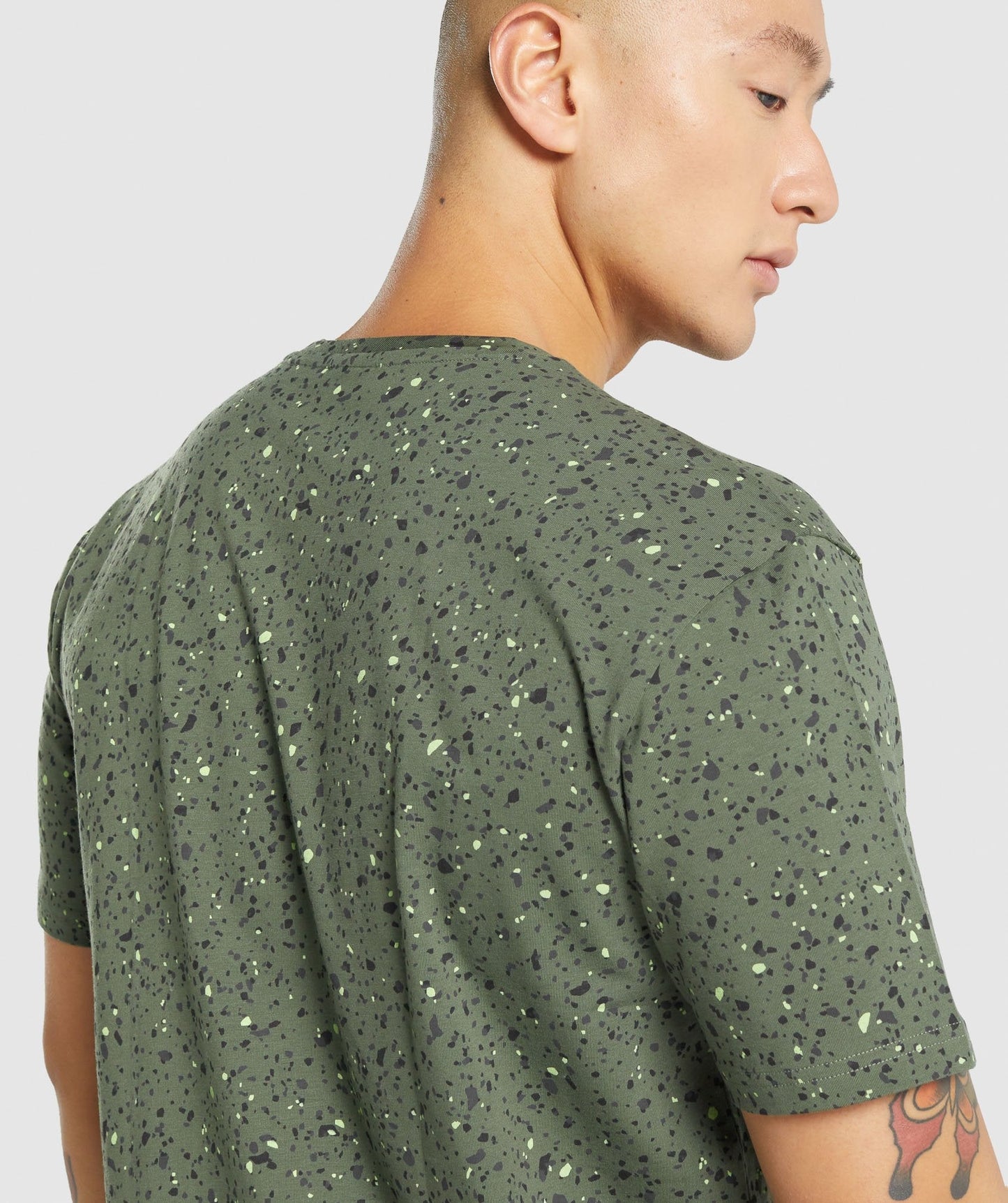 Gymshark Micro Print T-Shirt - Green Print