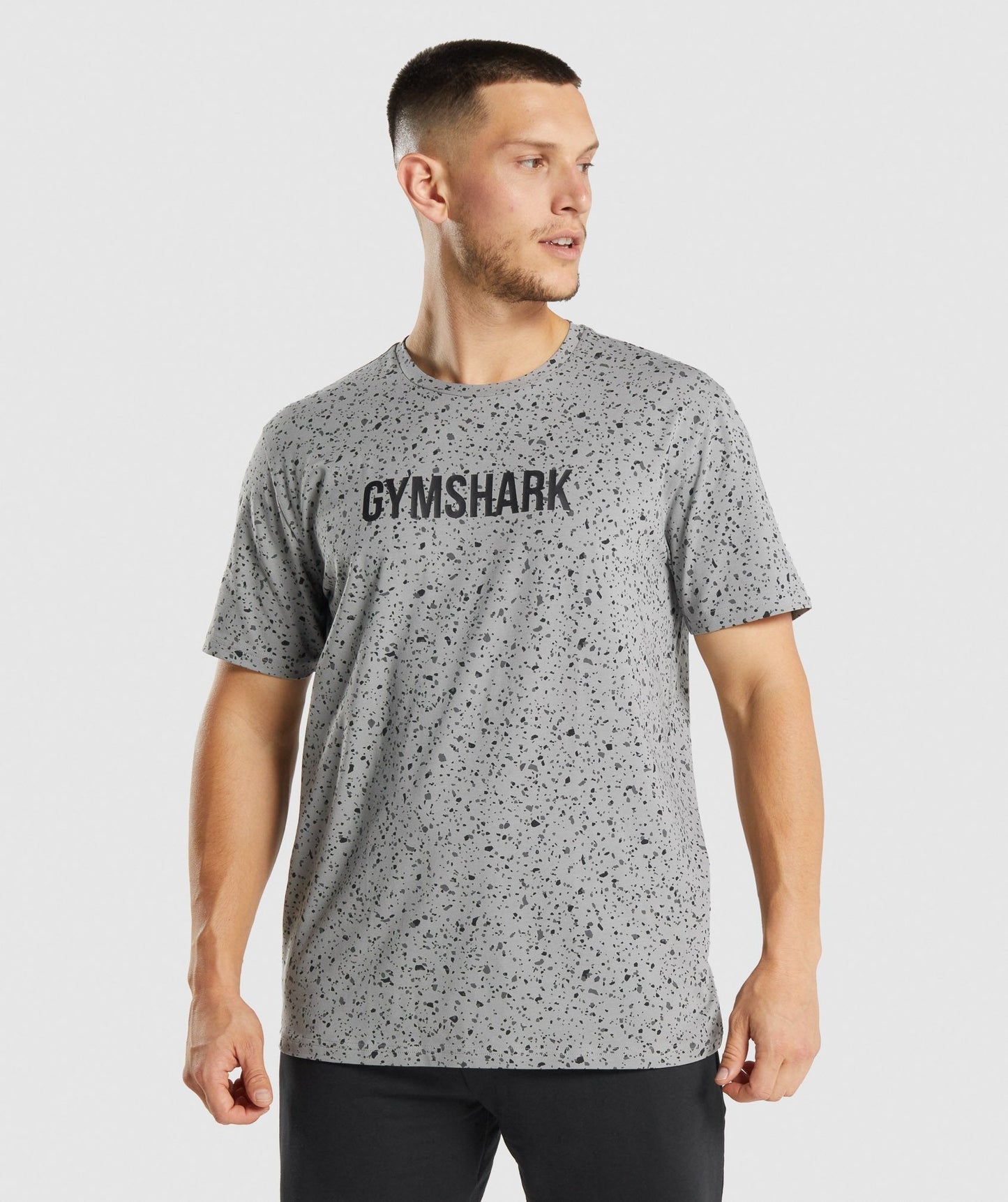 Gymshark Micro Print T-Shirt - Light Grey