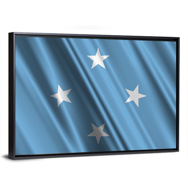 Micronesia Flag Canvas Wall Art-3 Horizontal-Gallery Wrap-25" x 16"-Tiaracle