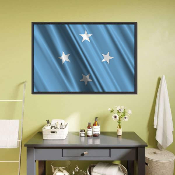 Micronesia Flag Canvas Wall Art-3 Horizontal-Gallery Wrap-25" x 16"-Tiaracle