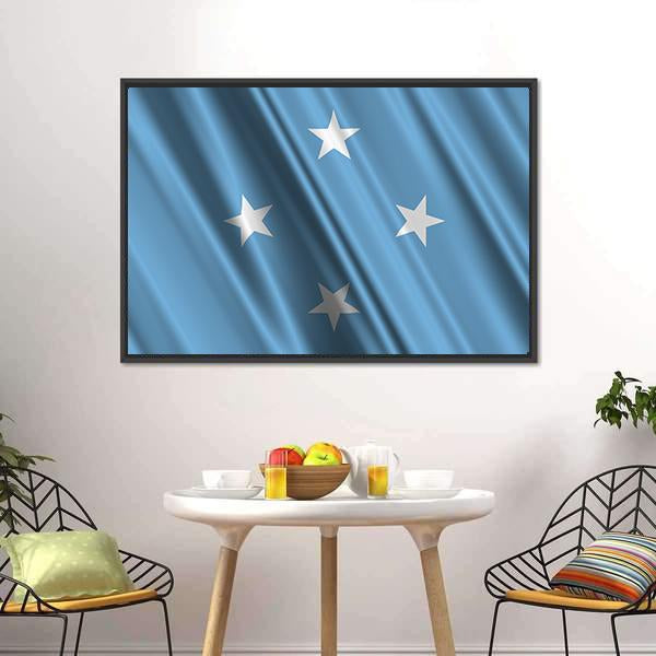 Micronesia Flag Canvas Wall Art-3 Horizontal-Gallery Wrap-25" x 16"-Tiaracle