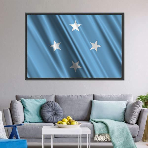 Micronesia Flag Canvas Wall Art-3 Horizontal-Gallery Wrap-25" x 16"-Tiaracle