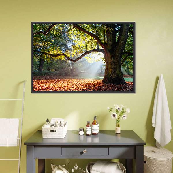 Mighty Oak Tree Canvas Wall Art-3 Horizontal-Gallery Wrap-25" x 16"-Tiaracle