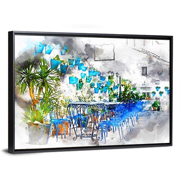 Mijas street Spain Canvas Wall Art-3 Horizontal-Gallery Wrap-25" x 16"-Tiaracle