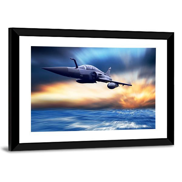 Military Airplane On Speed Canvas Wall Art-3 Horizontal-Gallery Wrap-25" x 16"-Tiaracle