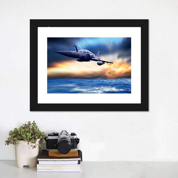 Military Airplane On Speed Canvas Wall Art-3 Horizontal-Gallery Wrap-25" x 16"-Tiaracle