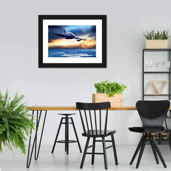 Military Airplane On Speed Canvas Wall Art-3 Horizontal-Gallery Wrap-25" x 16"-Tiaracle