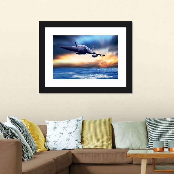 Military Airplane On Speed Canvas Wall Art-3 Horizontal-Gallery Wrap-25" x 16"-Tiaracle