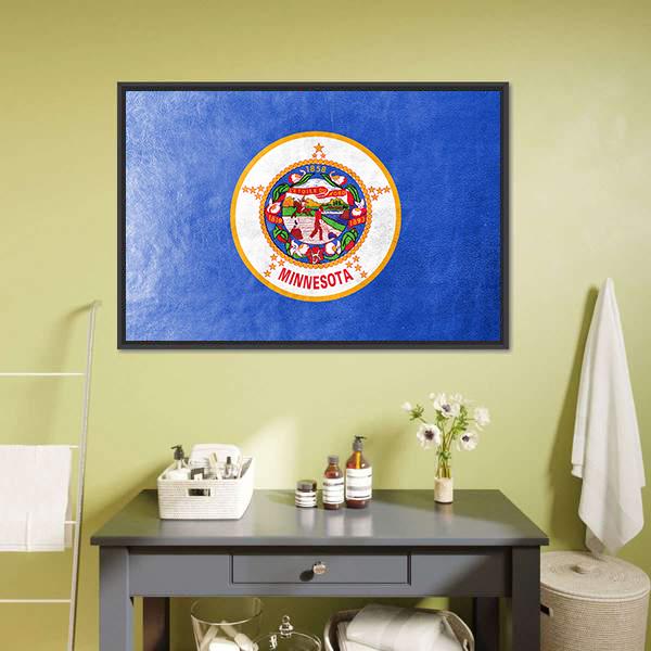 Minnesota Flag Canvas Wall Art-3 Horizontal-Gallery Wrap-25" x 16"-Tiaracle