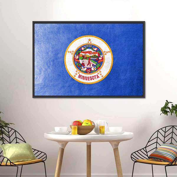 Minnesota Flag Canvas Wall Art-3 Horizontal-Gallery Wrap-25" x 16"-Tiaracle