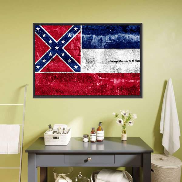 Mississippi Flag Canvas Wall Art-3 Horizontal-Gallery Wrap-25" x 16"-Tiaracle