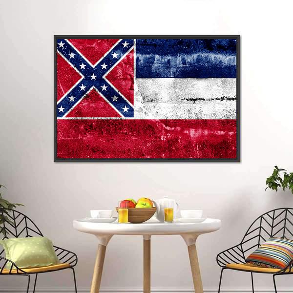 Mississippi Flag Canvas Wall Art-3 Horizontal-Gallery Wrap-25" x 16"-Tiaracle