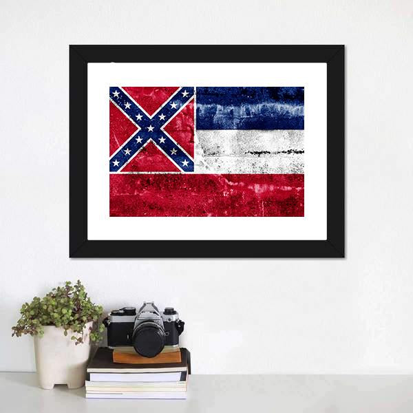 Mississippi Flag Canvas Wall Art-3 Horizontal-Gallery Wrap-25" x 16"-Tiaracle