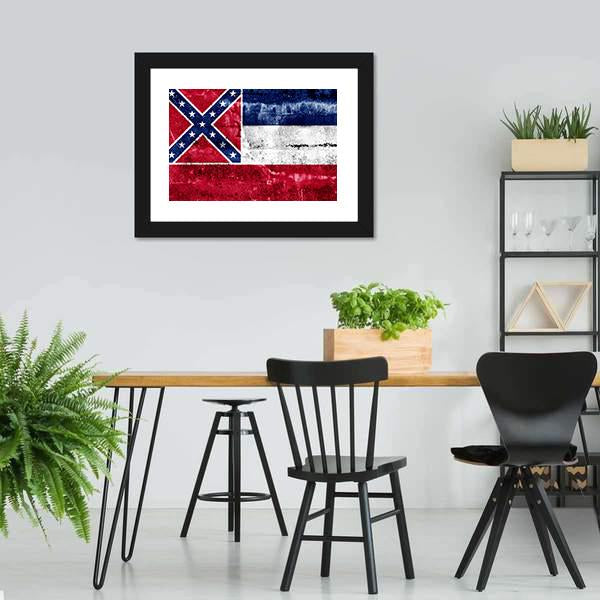 Mississippi Flag Canvas Wall Art-3 Horizontal-Gallery Wrap-25" x 16"-Tiaracle