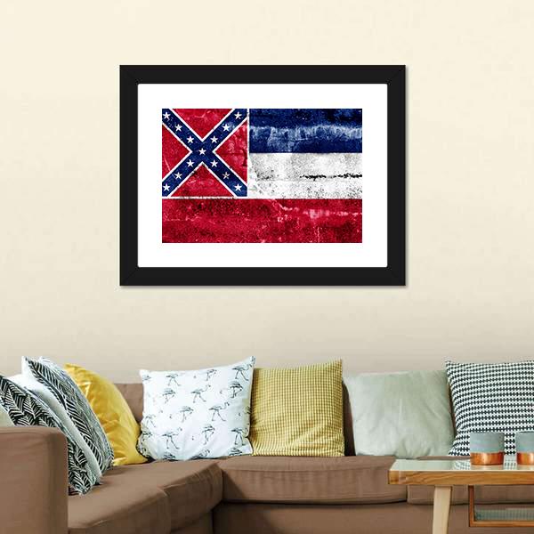 Mississippi Flag Canvas Wall Art-3 Horizontal-Gallery Wrap-25" x 16"-Tiaracle