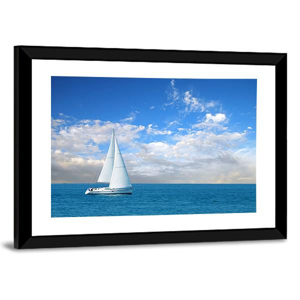 Modern Sail Boat Canvas Wall Art-3 Horizontal-Gallery Wrap-25" x 16"-Tiaracle