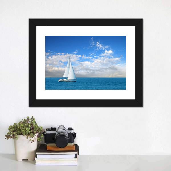 Modern Sail Boat Canvas Wall Art-3 Horizontal-Gallery Wrap-25" x 16"-Tiaracle