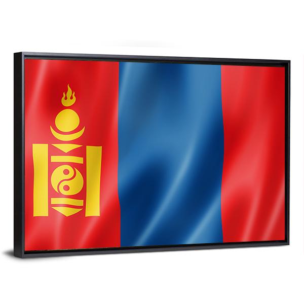 Mongolia Flag Canvas Wall Art-3 Horizontal-Gallery Wrap-25" x 16"-Tiaracle