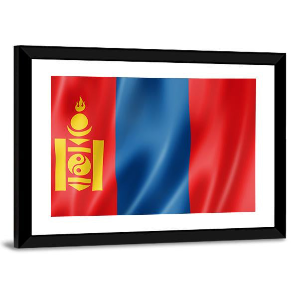 Mongolia Flag Canvas Wall Art-3 Horizontal-Gallery Wrap-25" x 16"-Tiaracle