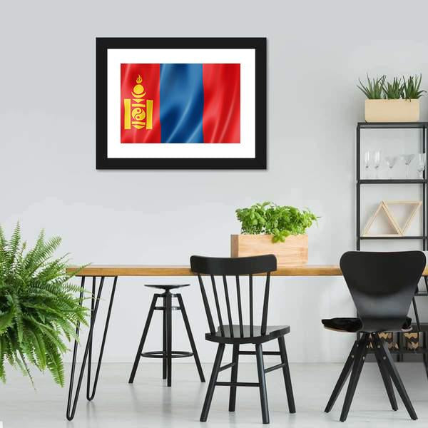 Mongolia Flag Canvas Wall Art-3 Horizontal-Gallery Wrap-25" x 16"-Tiaracle