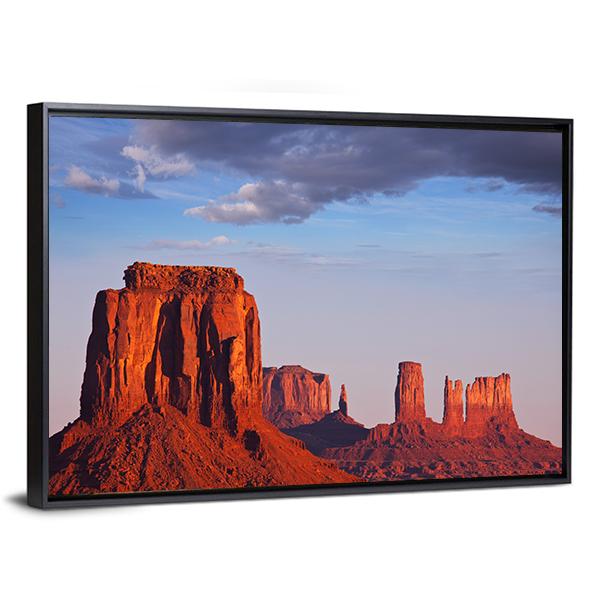 Monument Valley In Utah Canvas Wall Art-3 Horizontal-Gallery Wrap-25" x 16"-Tiaracle
