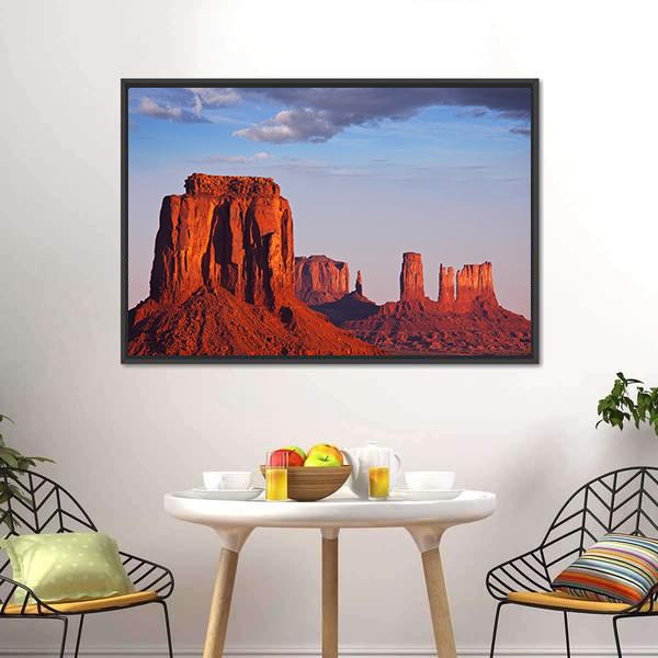 Monument Valley In Utah Canvas Wall Art-3 Horizontal-Gallery Wrap-25" x 16"-Tiaracle