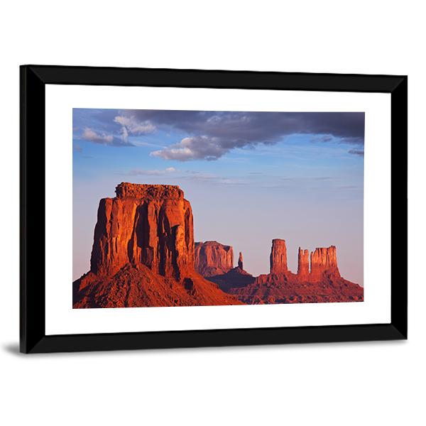 Monument Valley In Utah Canvas Wall Art-3 Horizontal-Gallery Wrap-25" x 16"-Tiaracle