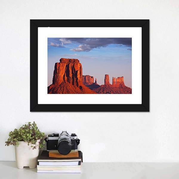 Monument Valley In Utah Canvas Wall Art-3 Horizontal-Gallery Wrap-25" x 16"-Tiaracle