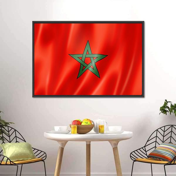 Morocco Flag Canvas Wall Art-3 Horizontal-Gallery Wrap-25" x 16"-Tiaracle