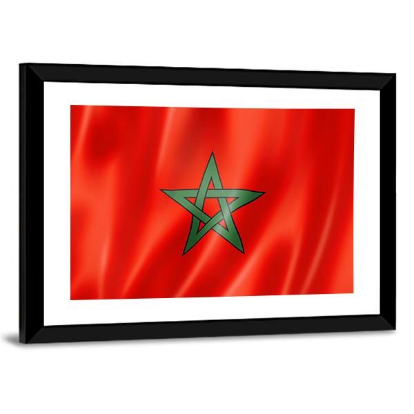 Morocco Flag Canvas Wall Art-3 Horizontal-Gallery Wrap-25" x 16"-Tiaracle