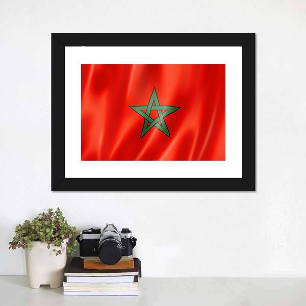 Morocco Flag Canvas Wall Art-3 Horizontal-Gallery Wrap-25" x 16"-Tiaracle