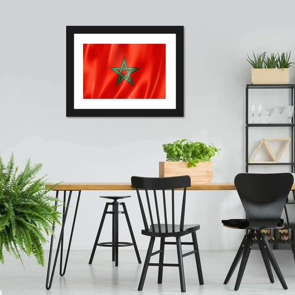 Morocco Flag Canvas Wall Art-3 Horizontal-Gallery Wrap-25" x 16"-Tiaracle