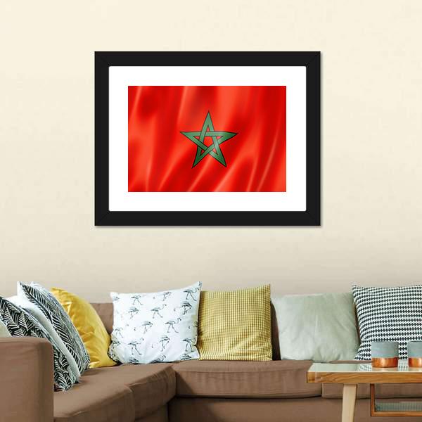 Morocco Flag Canvas Wall Art-3 Horizontal-Gallery Wrap-25" x 16"-Tiaracle