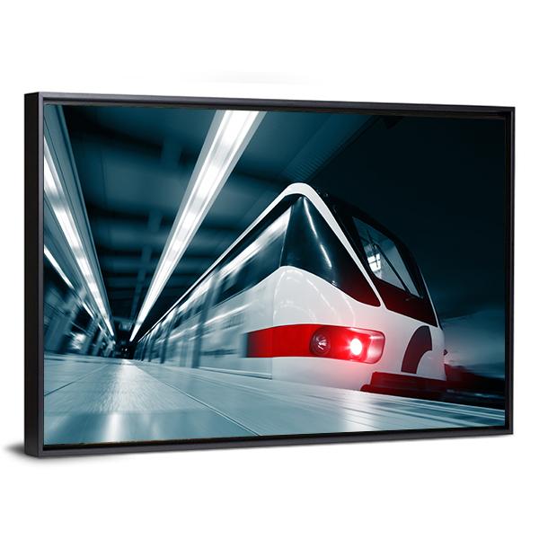 Motion Blurred Train Canvas Wall Art-3 Horizontal-Gallery Wrap-25" x 16"-Tiaracle