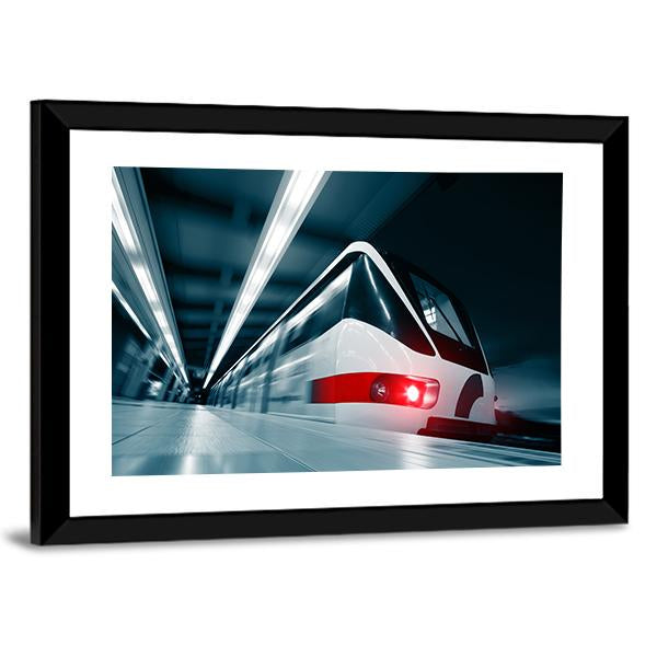 Motion Blurred Train Canvas Wall Art-3 Horizontal-Gallery Wrap-25" x 16"-Tiaracle