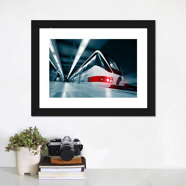 Motion Blurred Train Canvas Wall Art-3 Horizontal-Gallery Wrap-25" x 16"-Tiaracle