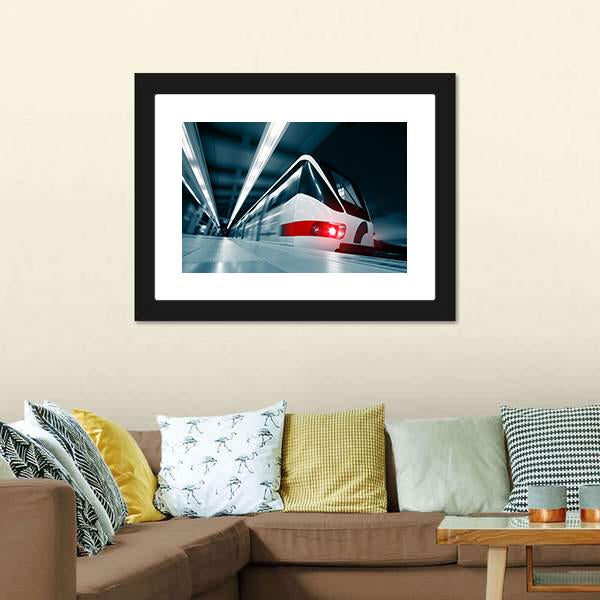 Motion Blurred Train Canvas Wall Art-3 Horizontal-Gallery Wrap-25" x 16"-Tiaracle