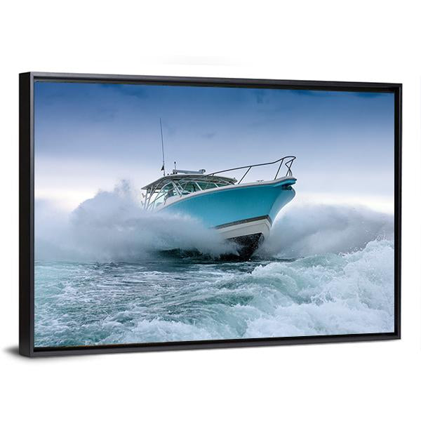 Motor Boat Jump Canvas Wall Art-3 Horizontal-Gallery Wrap-25" x 16"-Tiaracle