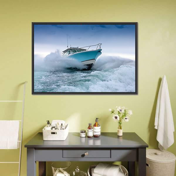 Motor Boat Jump Canvas Wall Art-3 Horizontal-Gallery Wrap-25" x 16"-Tiaracle