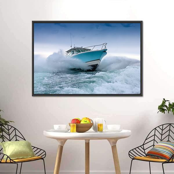 Motor Boat Jump Canvas Wall Art-3 Horizontal-Gallery Wrap-25" x 16"-Tiaracle