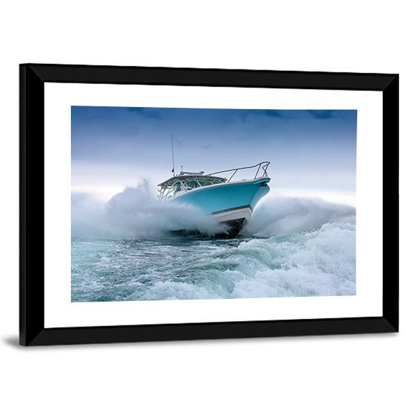 Motor Boat Jump Canvas Wall Art-3 Horizontal-Gallery Wrap-25" x 16"-Tiaracle