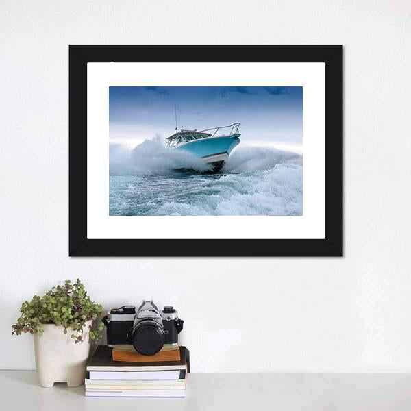 Motor Boat Jump Canvas Wall Art-3 Horizontal-Gallery Wrap-25" x 16"-Tiaracle