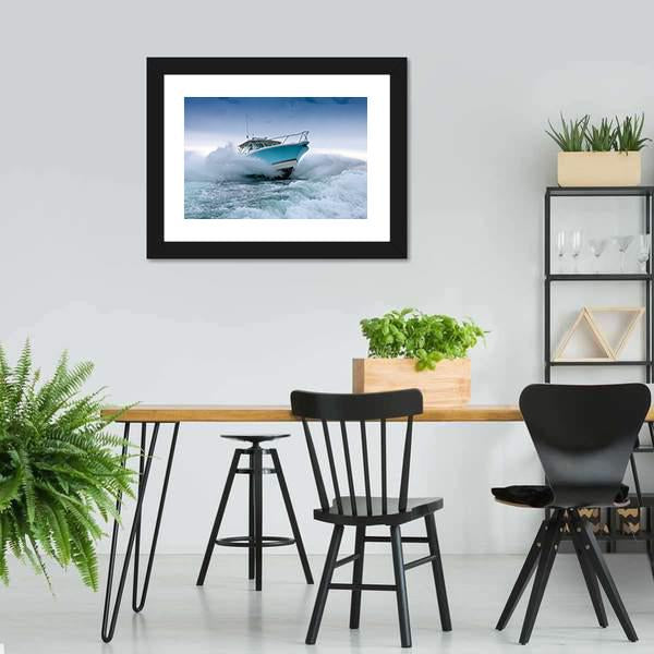 Motor Boat Jump Canvas Wall Art-3 Horizontal-Gallery Wrap-25" x 16"-Tiaracle